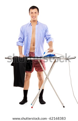 Man Ironing