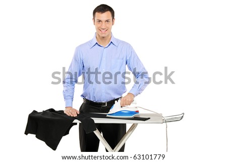 Man Ironing