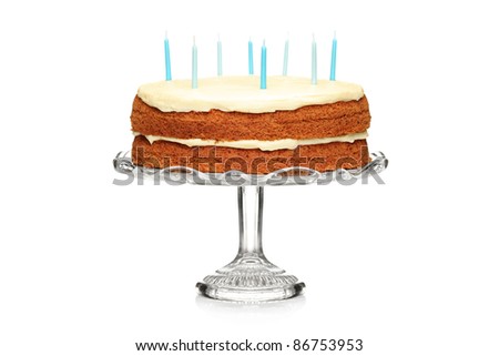 Birthday Cake Shot on Stock Photo   A Studio Shot Of A Birthday Chocolate Cake With Candles