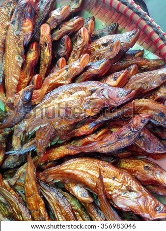 Dry fish Thai tradition food. Made from sun solar power.