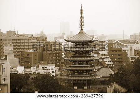 Japanese pagoda at Tokyo Asakusa temple