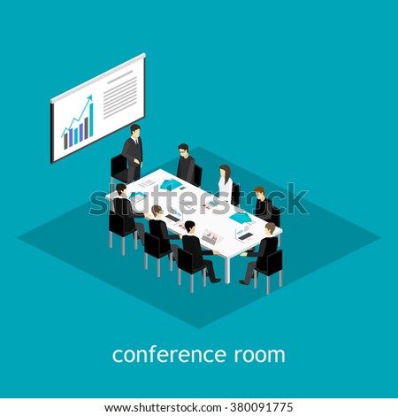 Business meeting in an office Business presentation meeting in an office around a table.