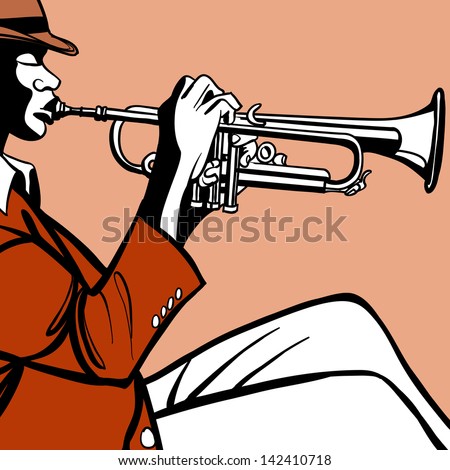 Vector illustration of a trumpet player Vector illustration of a trumpet player