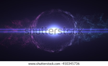 Particles explosion abstract background. Colorful particles  explode in black space. Big Bang explosion. Footage available.