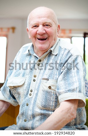 Happy smiling elder senior man