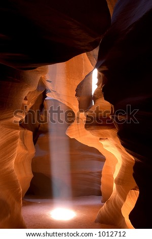 Sunbeam in Antelope Canyon, Arizona