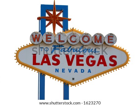 Las Vegas Strip Sign with White Background