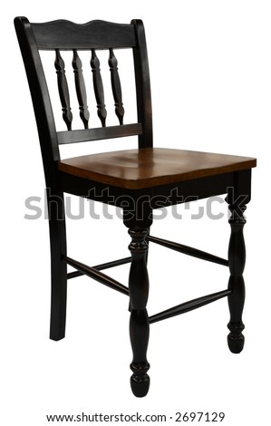 Antique Maple Bar Stool in Painted Black Distressed Finish