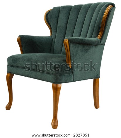 Traditional  Style Accent Chair with Oak Trim