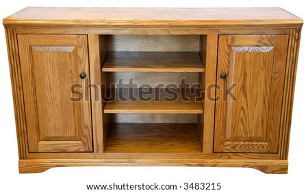 stock photo : Light Oak High Definition TV Storage Cabinet