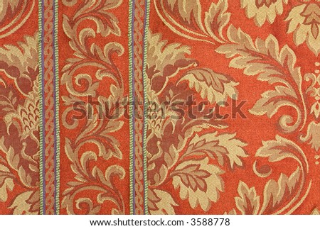 Traditional Floral Stripe Cloth Fabric Background Pattern