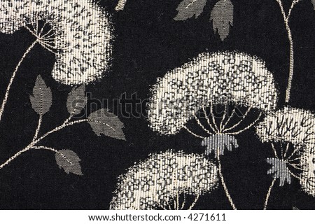 Floral and Cloth Fabric on Black Background