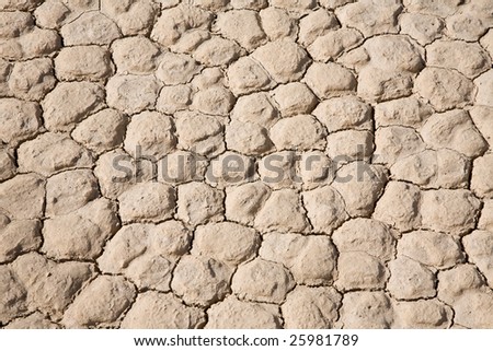 Dry Mud Cracked Desert Ground Abstract Background Pattern