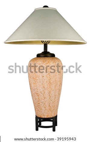 Colored Lamp Shades on Contemporary Ceramic Rust Colored Table Lamp And Shade Stock Photo