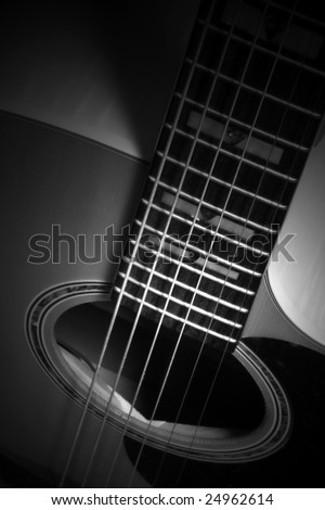 Guitar in black and white.