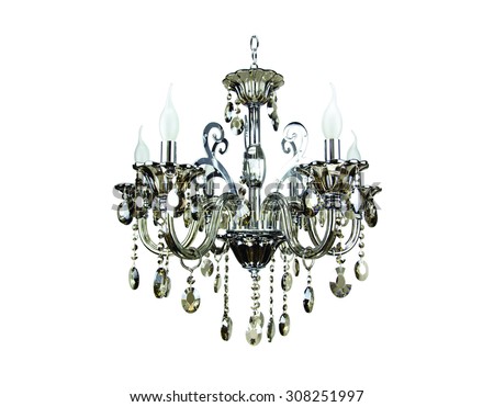 Contemporary chandelier isolated over background