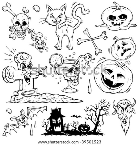 black and white cat clip art. Halloween Clip-art