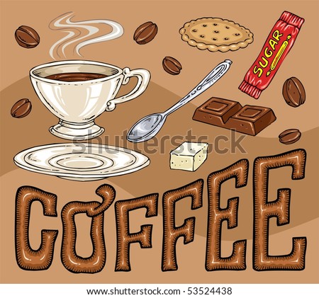 Coffee Shop Clip  on Coffee Bar Clip Art   Composition Stock Vector 53524438   Shutterstock