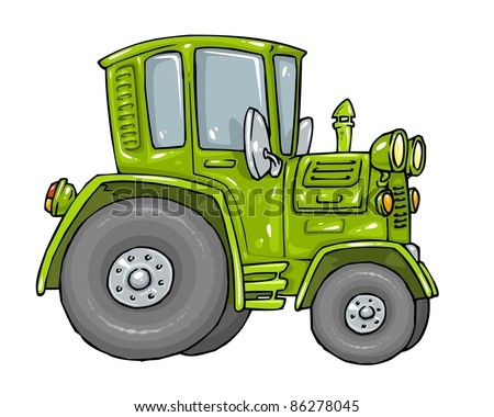 Cartoon Farm Tractor Stock Vector Illustration 86278045 : Shutterstock