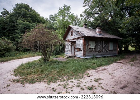 Old rusty house in forest