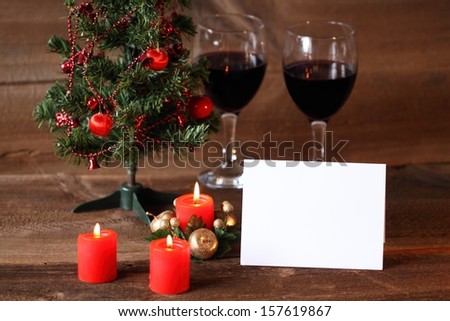 Christmas table for two people in love