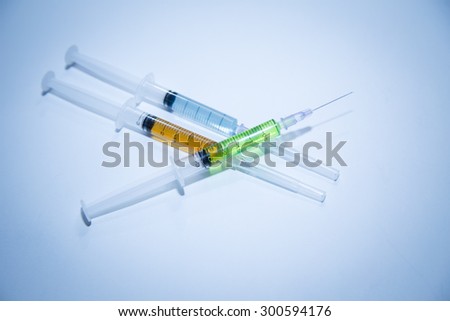 Medical syringes on a white background,Isolated Syringe