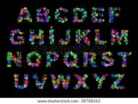 lettering alphabet. scroll lettering alphabet.