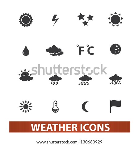 Weather Icons Set, Vector