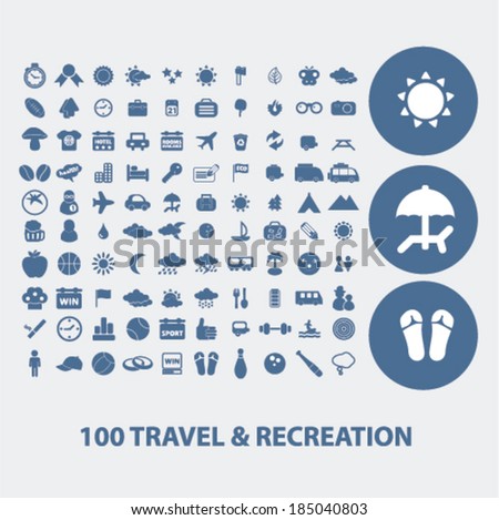 100 travel & recreation icons