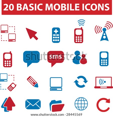 mobile icons images. 20 basic mobile icons