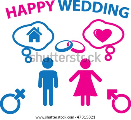 stock vector happy wedding card vector