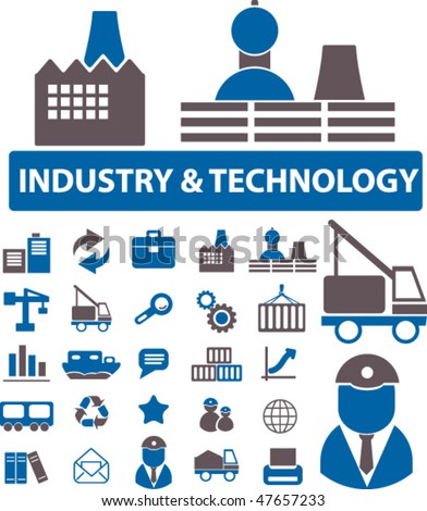 25 industry & technology signs. vector