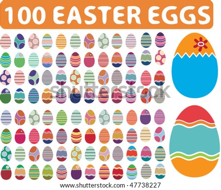 cute easter eggs clipart. stock vector : 100 cute easter