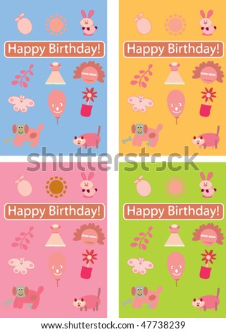 Birthday Cards Vector