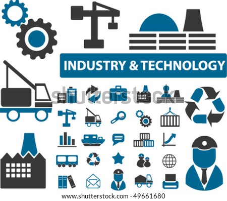 30 industry & technology signs. vector