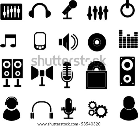 images of music signs. stock vector : 20 music signs.