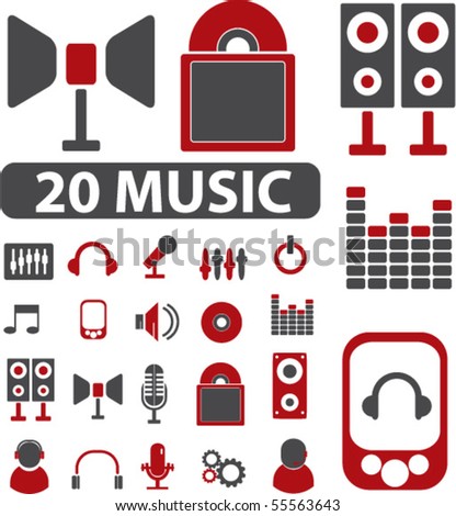 images of music signs. stock vector : 20 music signs.