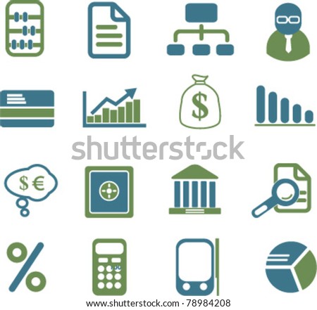 business & money icons, signs, vector