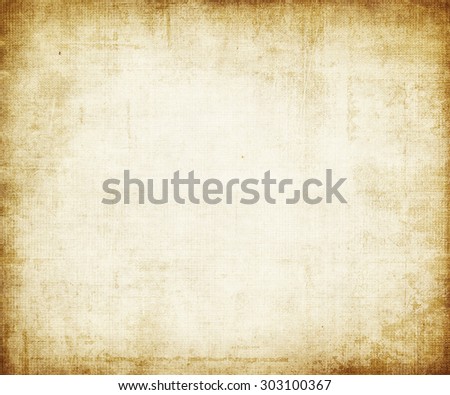 Old yellow white paper background, white parchment center and yellow grunge  border texture, brown gold and beige vintage colors, antique paper Stock  Vector