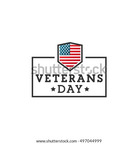 Veterans day. Vector label, emblem, banner.