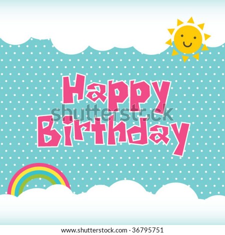 Birthday Card Template Stock Vector 36795751 : Shutters