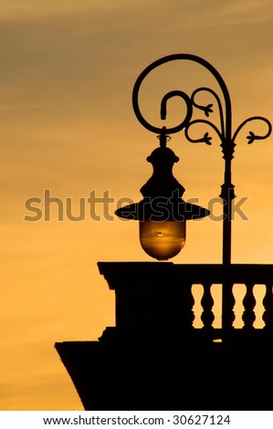 The old street lamp silhouette
