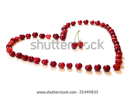 love heart symbol. stock photo : The love heart symbol from cherries