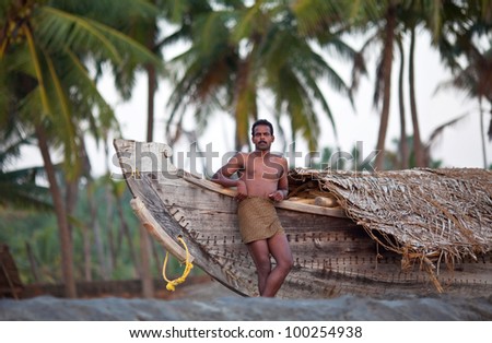 NAGAPATTINAM, SOUTH INDIA - JANUARY 10: An unidentified Fisherman  during local Pongal Festival on January 10, 2011 in Nagapattinam, Tamil Nadu, South India
