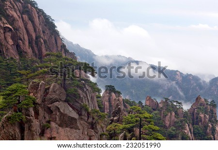 Huangshan Mountain (Yellow Mountain), China. Of all the notable mountains in China, it is probably the most famous to be found in the south of Anhui province.