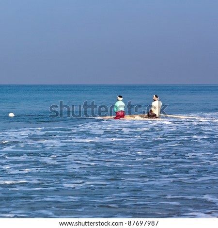 Fisherman\'s at arabian sea in Kerala, India