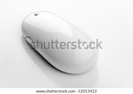 Stylish white wireless computer mouse with one button