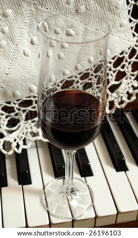 wine, keyboard, goblet, music