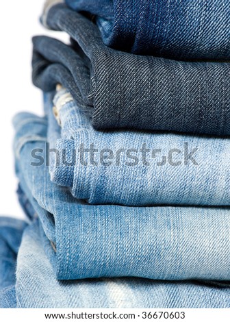 Blue denim jeans.