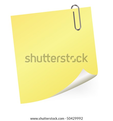 Vector yellow sticky note